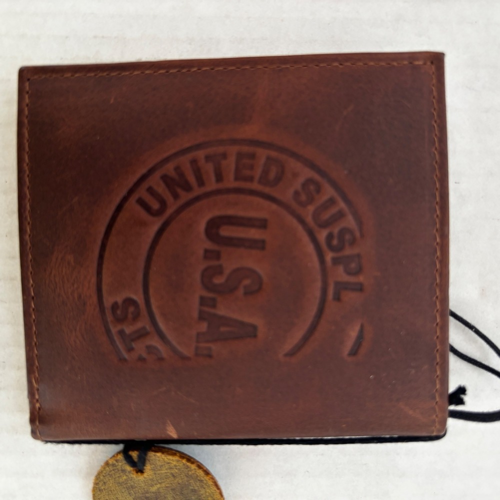Myra Bifold Wallet Mens Matter Brown Leather Embossed Coin Pocket Cowboy New